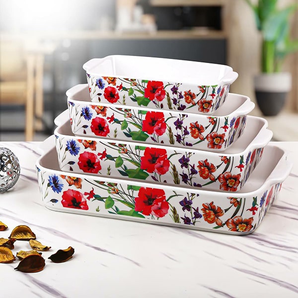 تابه چینی 4تایی گلدار هوم راس کد 5