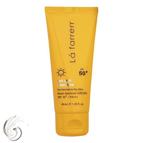 ضدآفتاب 50-min کرم ضدآفتاب و ضدلک بیرنگ لافارر مدل SPF50، مناسب پوستهای خشک و معمولی