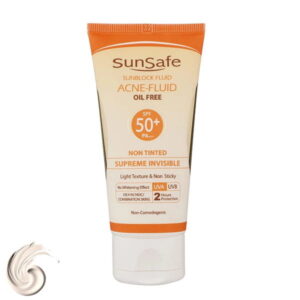 فلوئید ضد آفتاب بی‌رنگ سان‌سیف، SPF 50، مدل ACNE-FLUID