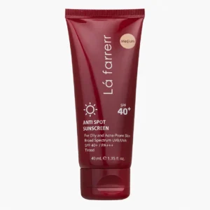 ضد آفتاب و ضد لک رنگی لافارر SPF40 مناسب پوست چرب با تنالیته رنگ متوسط